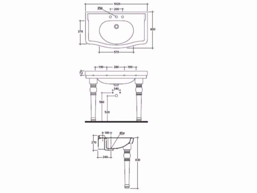 Керамический консольный умывальник Galassia ETHOS ARCH-00069845 - Вид №1