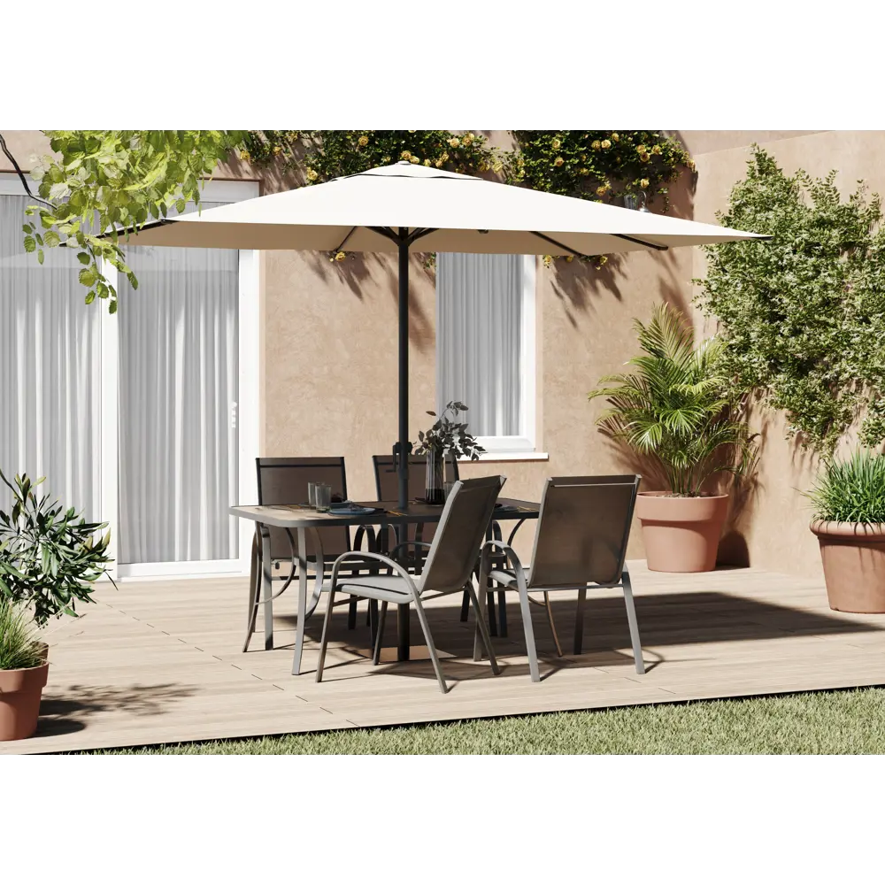 Садовый стол нераздвижной Beginia Alma 150x90 см, сталь/секло серый STLM-2026827 - Вид №9