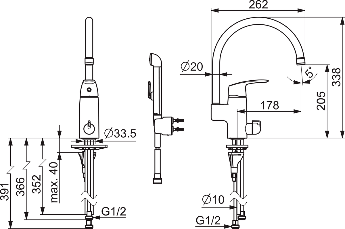 Oras 1034 Смеситель для умывальника с клапаном 1034 Safira Хром  - Вид №1