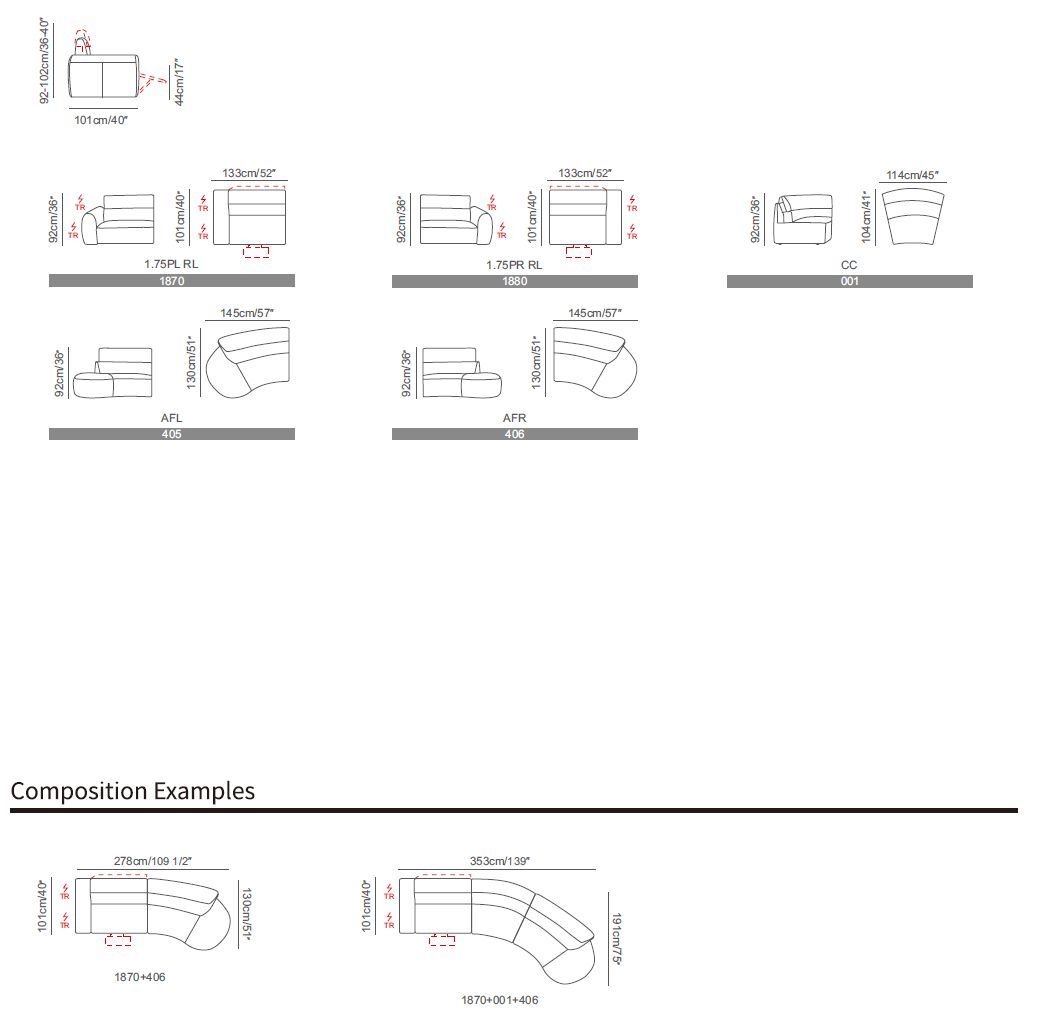 Модульный кожаный диван с электроприводом CAMPO DE' FIORI ARC ARCH-00104048 - Вид №9