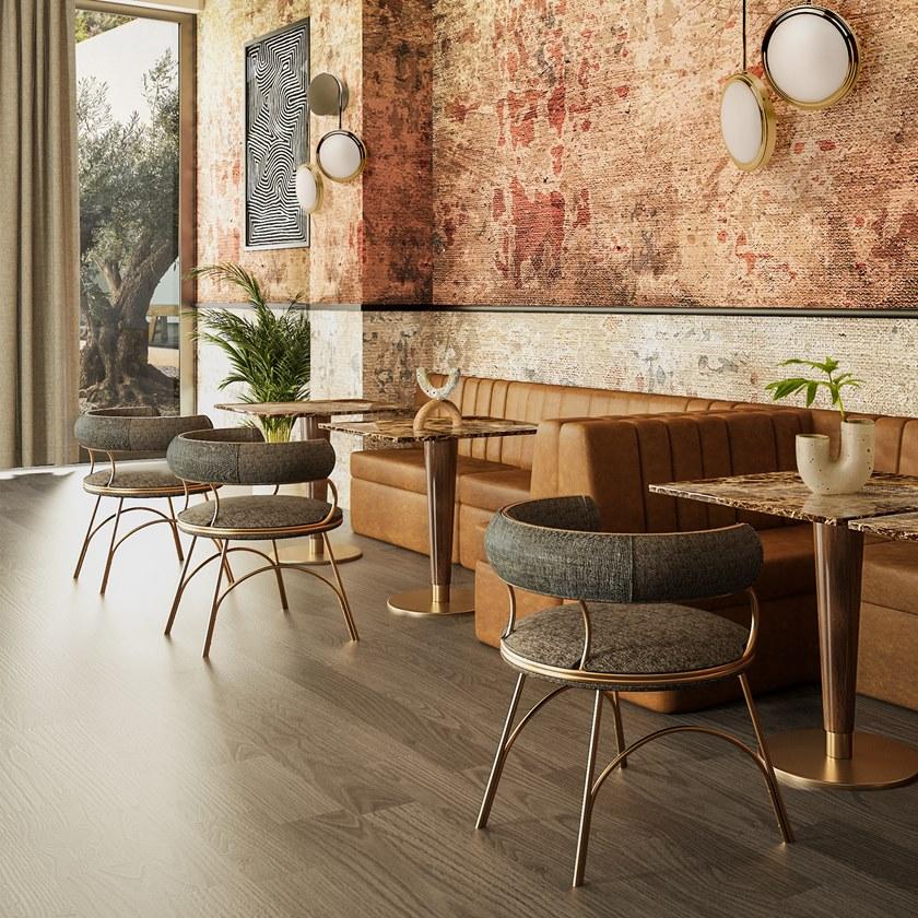 Porustudio Квадратный стол с деревянной основой и мраморной столешницей sun-id-1509711 - Вид №2