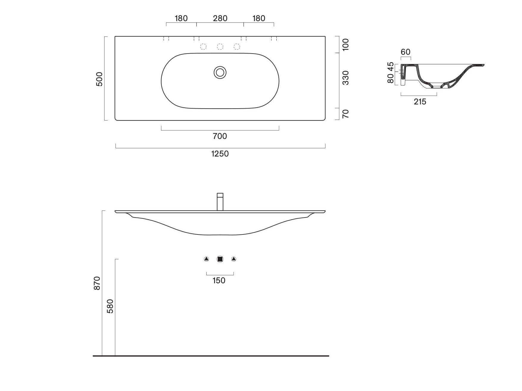 Прямоугольная раковина CERAMICA CATALANO сфера ARCH-00118665 - Вид №6