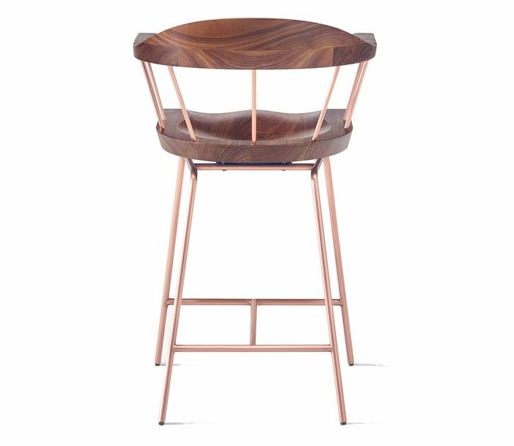 BassamFellows Табурет из стали и дерева с подлокотниками Spindle Cb-284 - Вид №4