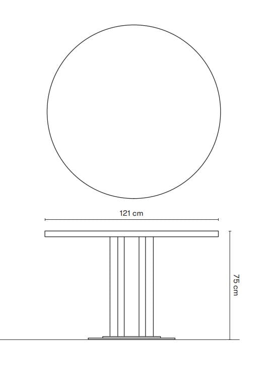 Круглый стол со стальным основанием и кварцевым верхом ORO NERO Collection Swing ARCH-00144533 - Вид №3