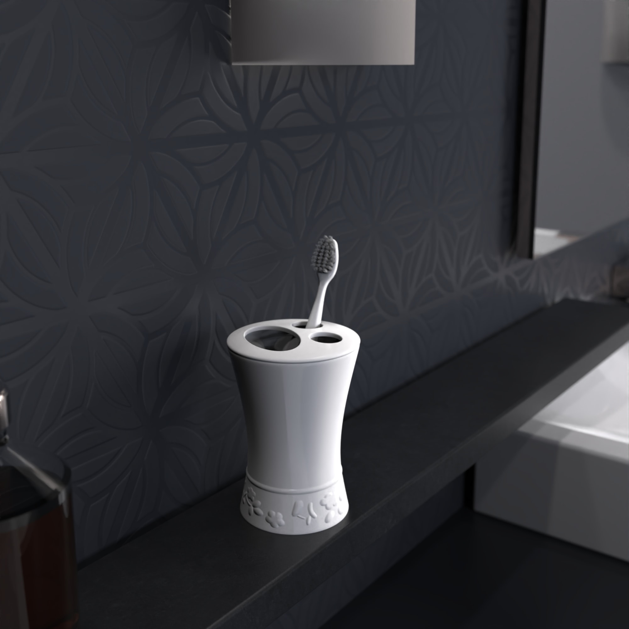 84730552 Стакан для зубных щёток Swensa Venice пластик цвет белый нет Santreyd  - Вид №3