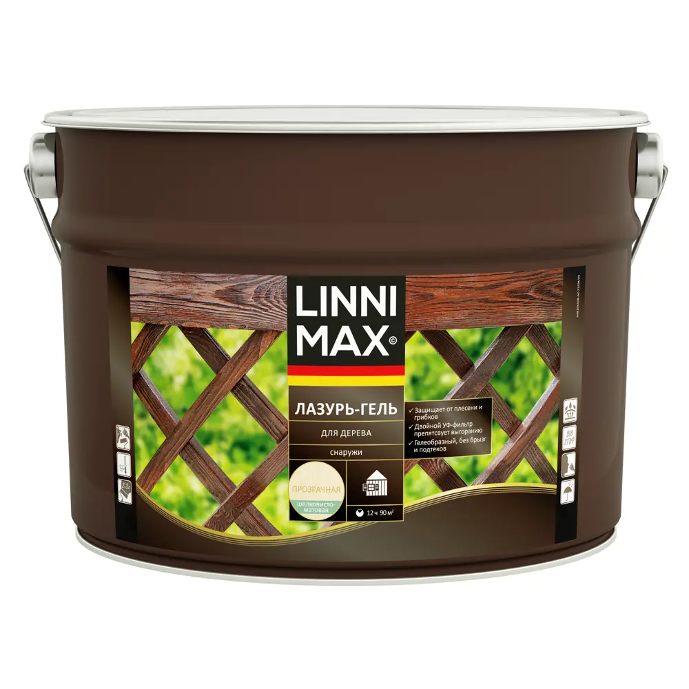 Лазурь-гель LINNIMAX для защиты дерева от грибка и плесени 9 л 89349662 STLM-0859789 - Вид №1