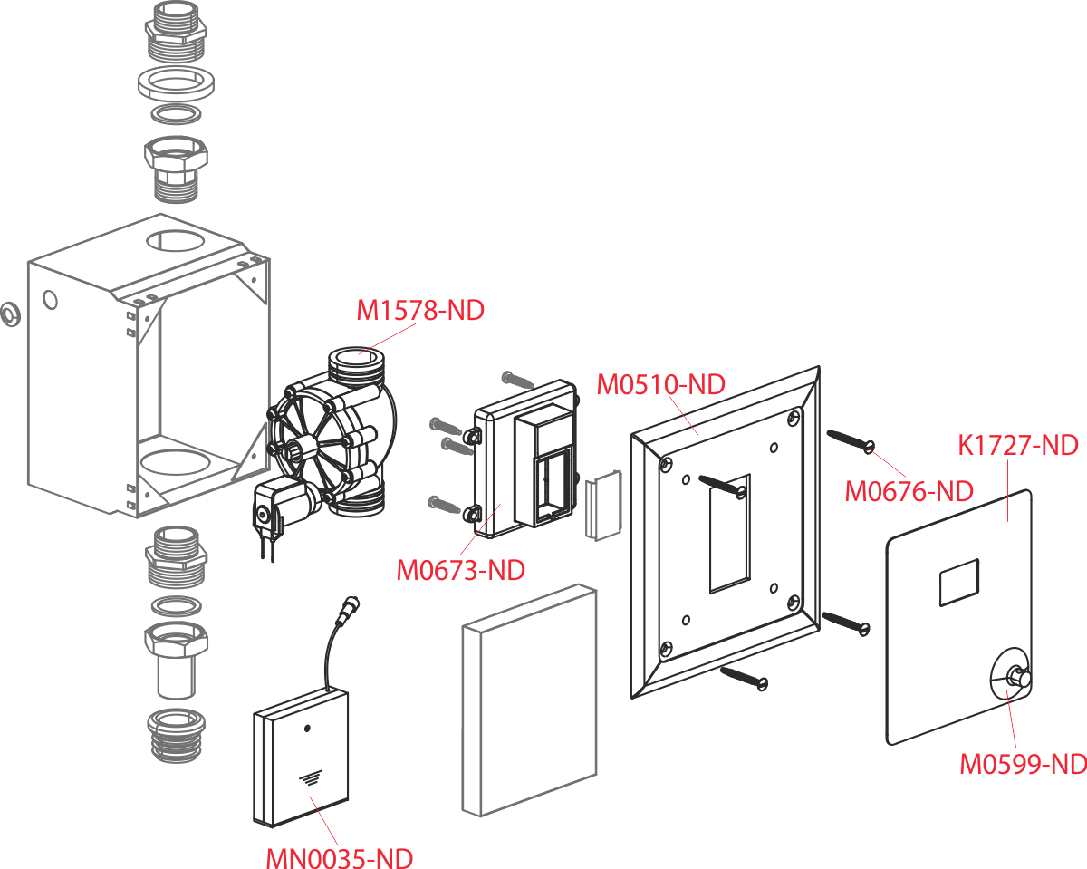 Устройство автоматического смыва для унитаза, хром, 6 B (подключение к аккумулятору) ALCAPLAST ASP3B - Вид №2