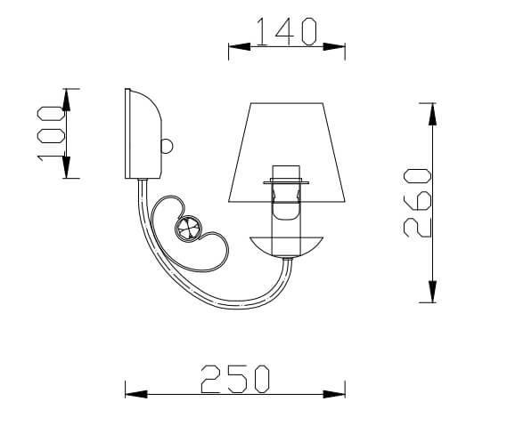 Бра настенное серебристое хром Rivoli Mattina 2022-401 RIVOLI MATTINA 00-3929999 Хром  - Вид №1