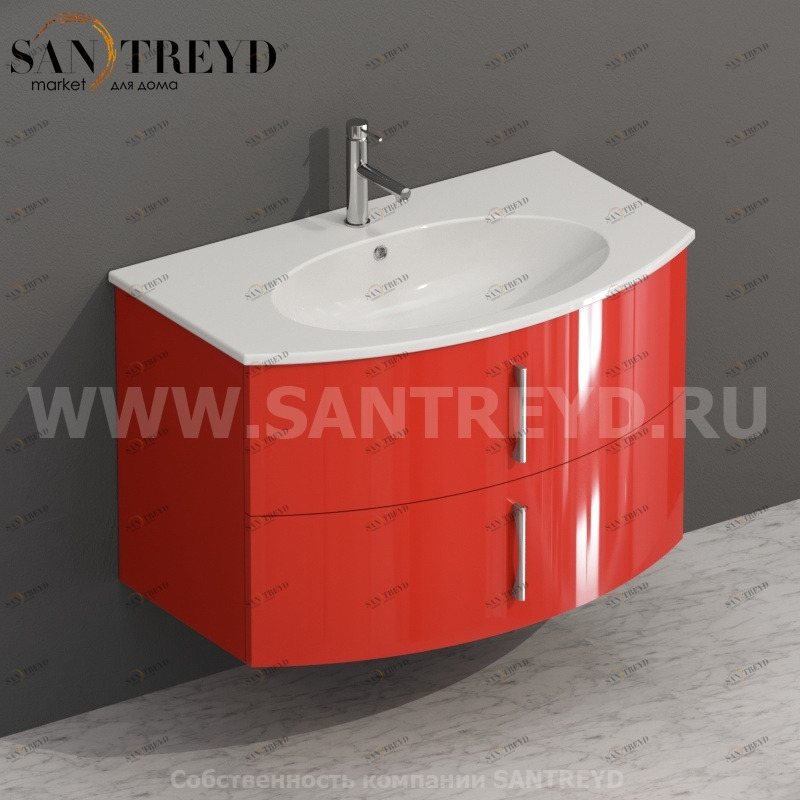 MDMC80Y150 Тумба с двумя ящиками 78 см красная Globo 4ALL Италия Ceramica Globo