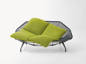 2-местный садовый диван из нержавеющей стали и ткани