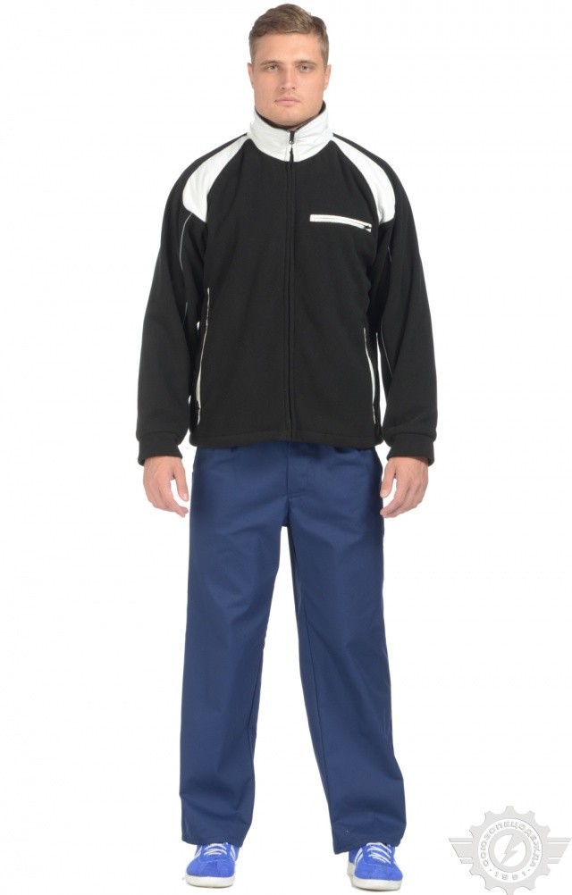 61325 Куртка "Стиль" ткань "Флис" черно-белая  Зимняя спецодежда  размер M(44-46)  - Вид №5