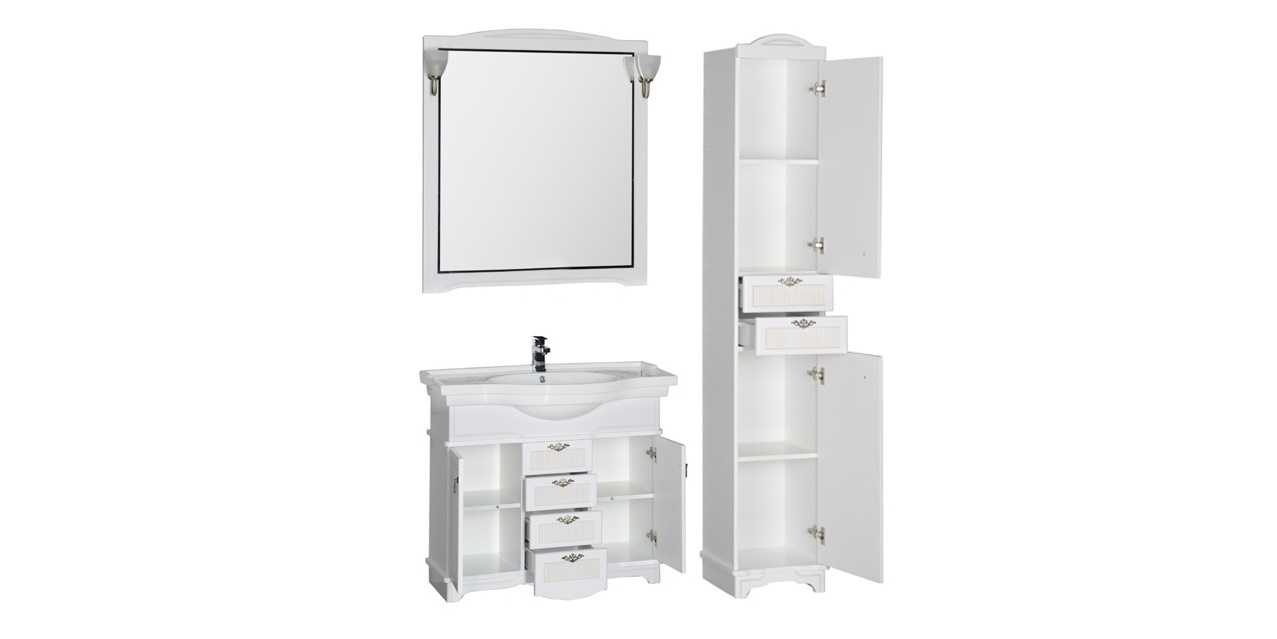 Комплект мебели Aquanet Луис 100 белый 00173195 - Вид №2