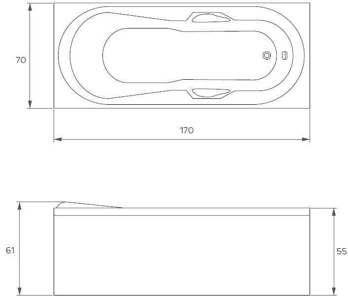 Relax Design Прямоугольная акриловая ванна с гидромассажем sun-id-1362069 - Вид №3