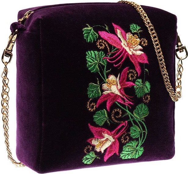 10660417 Торжокские золотошвеи Сумка "Аквилегия" бархат Разм. 15*15*6,5 Мод. 982 Бархат 