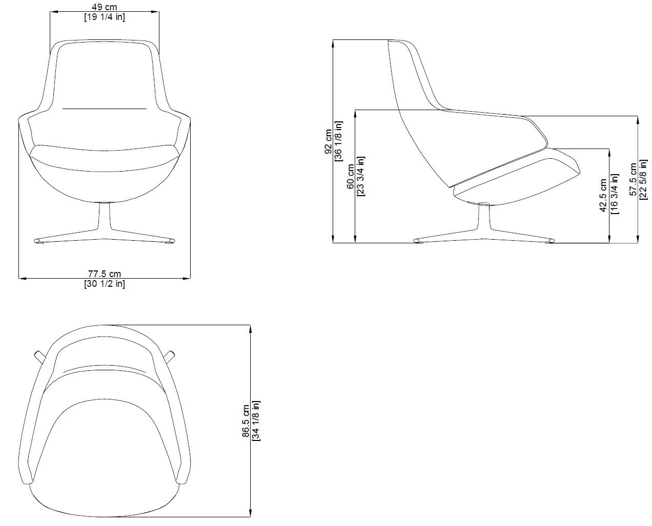 Тканевое кресло с подлокотниками Arper Aston Club ARCH-00068633 - Вид №24