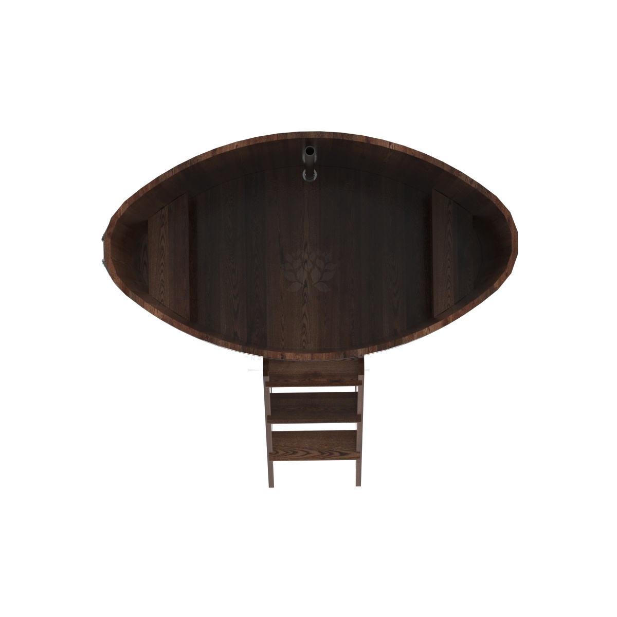 1165 Купель овальная из лиственницы 0,92х1,66х1,4 морёная премиум Alyarus  - Вид №4