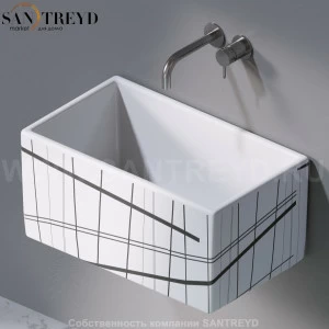 L112415 Подвесная раковина настенная прямоугольная A. e T. Italia Tower белая