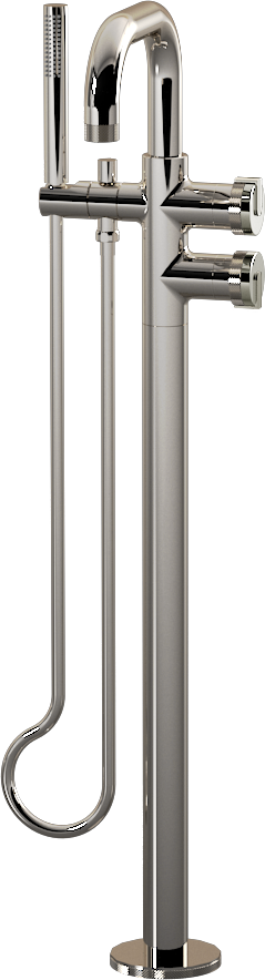 E-11557-R1PC-L1PC-PN Смеситель напольный отдельностоящий (внешняя часть) GRAFF MOD+