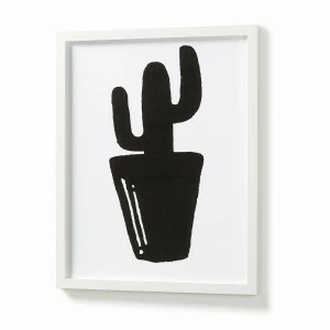 Постер на стену черный с белым кактус в рамке Amit от La Forma LA FORMA ДИЗАЙНЕРСКИЕ, AMIT 00-3865148 Белый;черный
