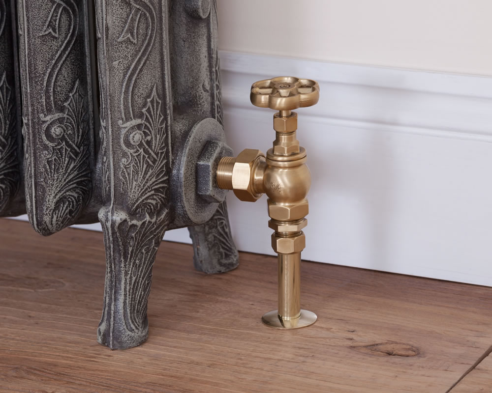 HAN014 Впускной ручной радиаторный клапан Daisy Wheel 15 мм (латунь) Сarronheating  - Вид №2