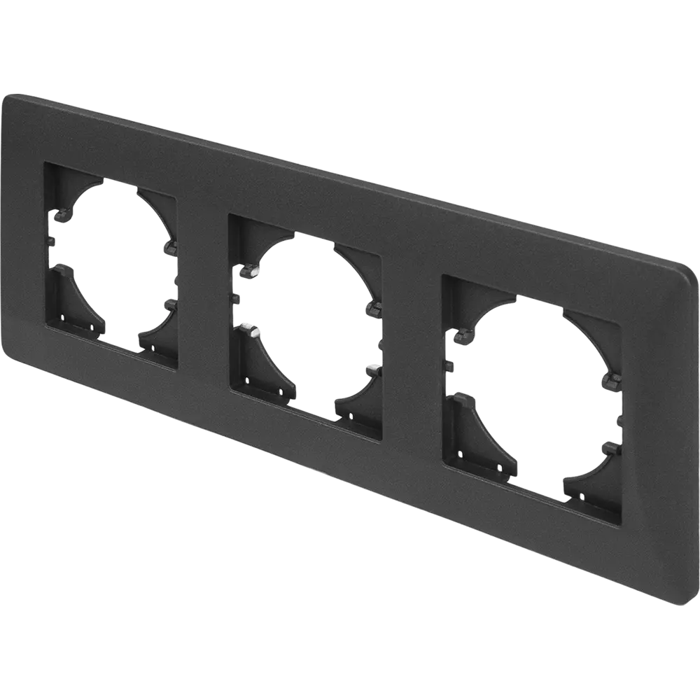 Рамка GUSI Electric Ugra для тройной установки розеток и выключателей в цвете графит 83865121 STLM-0045265 - Вид №1