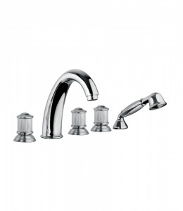 06531 / D-65531 / D Палубная ванна на пять отверстий и смеситель для душа с набором для душа. Bongio Royale80