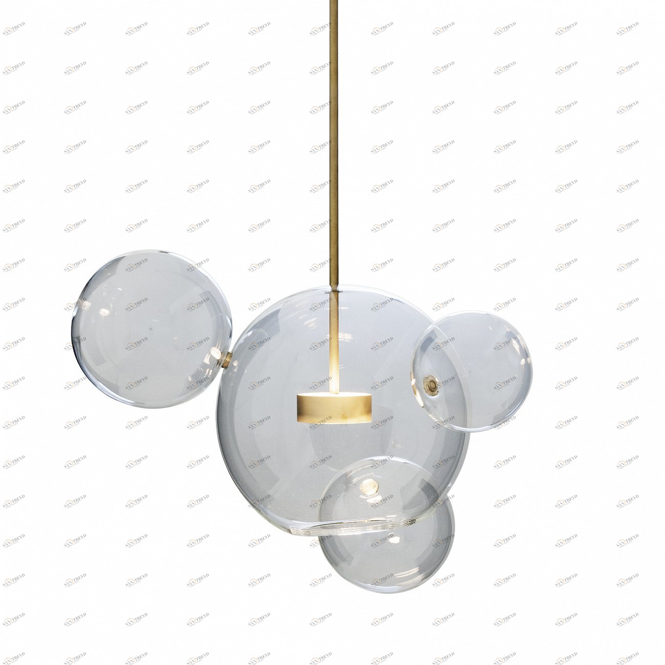 Светильник подвесной 44х45 см прозрачный Bolle 1L KG0943P-1 DELIGHT COLLECTION ДИЗАЙНЕРСКИЕ 00-3882314 Золото;прозрачный 