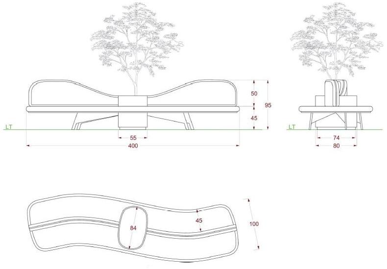 Manufatti Viscio Скамья из ткани со спинкой Eolo sun-id-1431795 - Вид №3