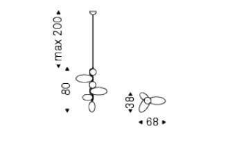 Подвесной светильник из боросиликатного стекла Cattelan italia TOPAZ ARCH-00045301 - Вид №1