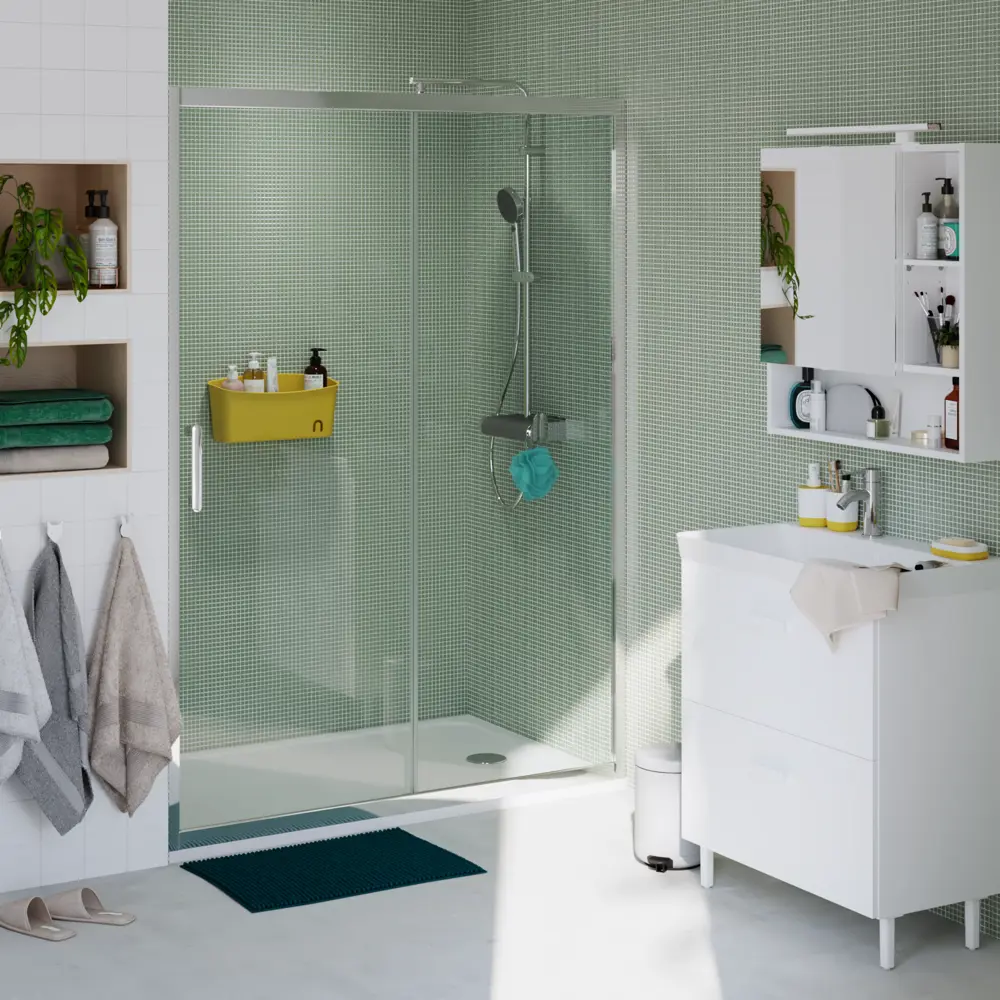 Комплект стекол для раздвижной душевой двери Sensea Easy 130 см прозрачное стекло цвет профиля на выбор 83631059 STLM-2056660 - Вид №32