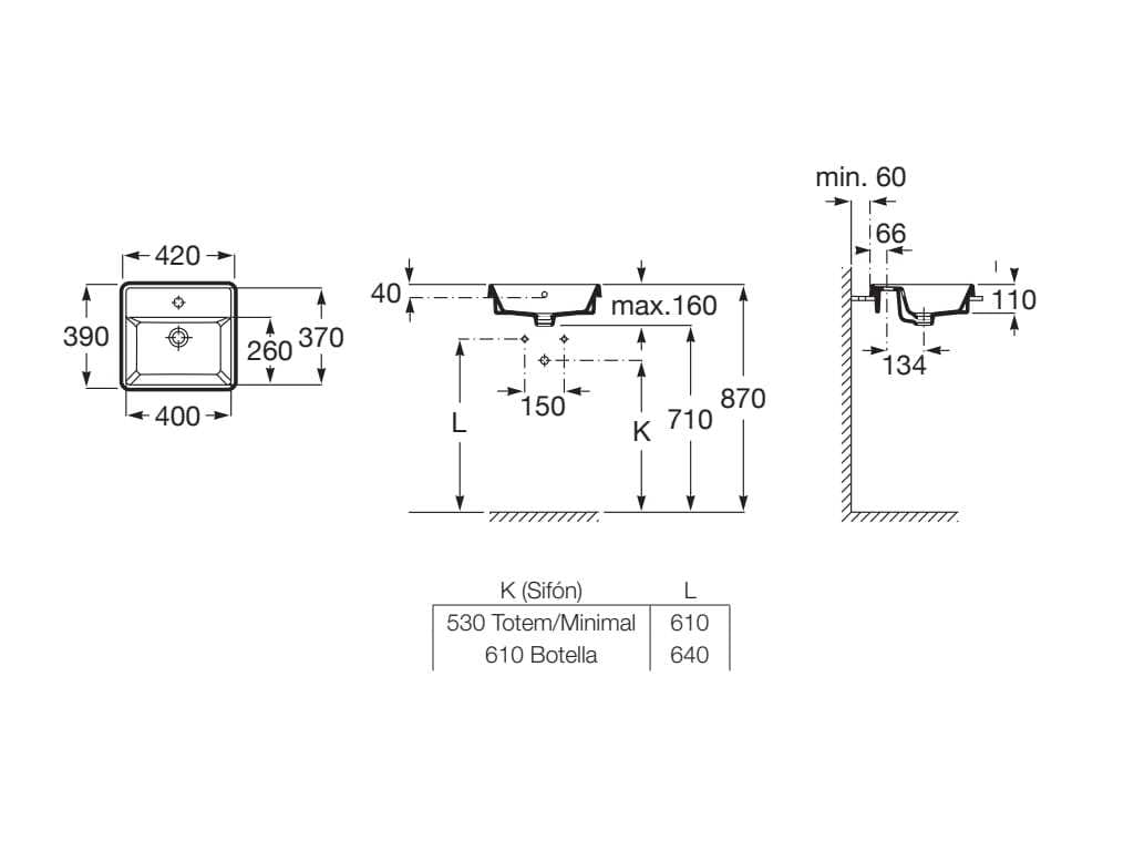 Фарфоровая прямоугольная раковина Roca The Gap ARCH-00114754 - Вид №2