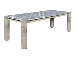 Травертин прямоугольный садовый стол