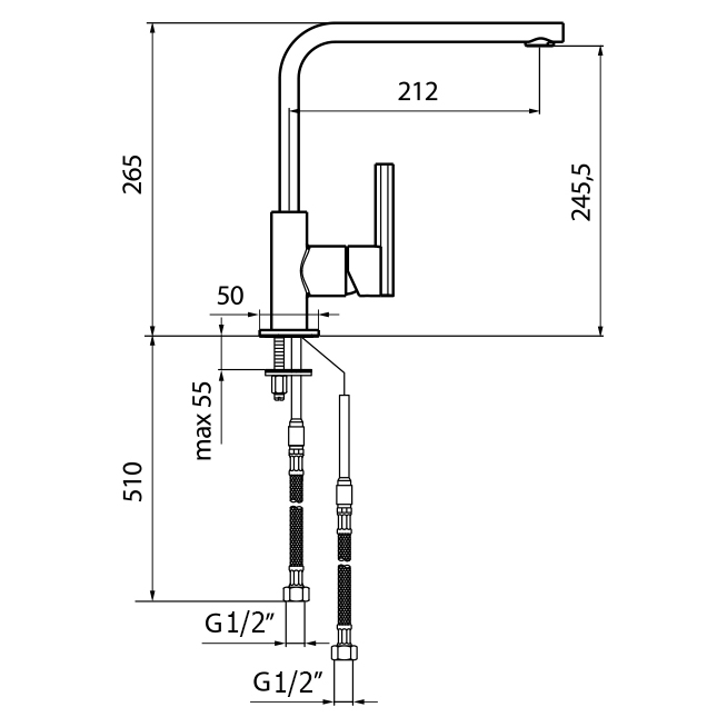 KE920302015 Смеситель для кухни Webert Kitchen Keo  - Вид №2