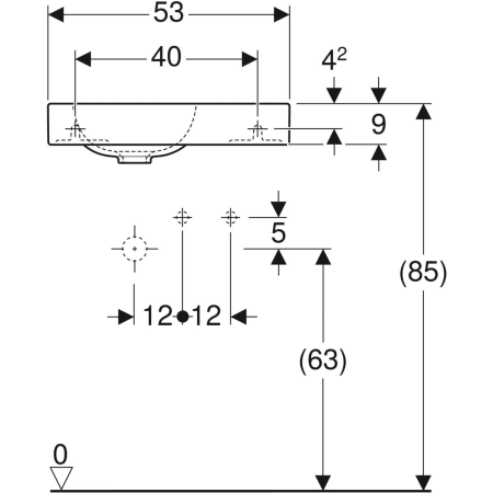 124053000 Раковина Geberit iCon с полочкой Geberit  - Вид №3