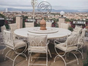 GH LAZZERINI Круглый каменный стол с ленивой сьюзан