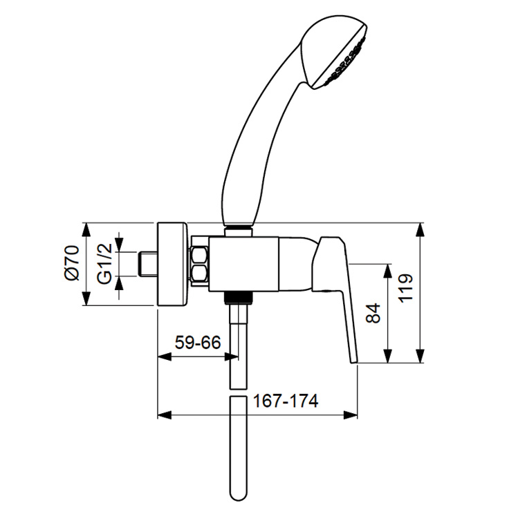 BA266AA Смеситель для душа VIDIMA BALANCE - Вид №2