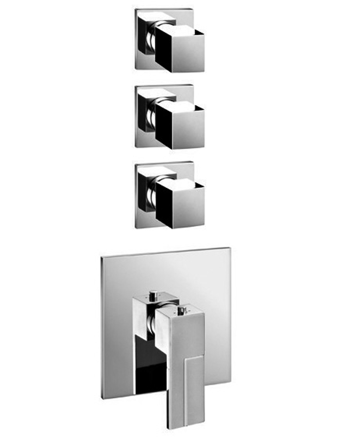 3903SB+3903A  Термостатический встраиваемый смеситель для душа, 3/4''3 выпуска 3/4'' наружная часть включает ручку запорного вентиля без ручки впуски 3/4'' Звукоизолированные ручка 3949 заказывается отдельно, см. раздел ''Ручки'' Fantini Rubinetti AR/38