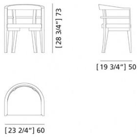 Morelato Кресло из клена с подлокотниками Contemporaneo Art. 3880 - Вид №7
