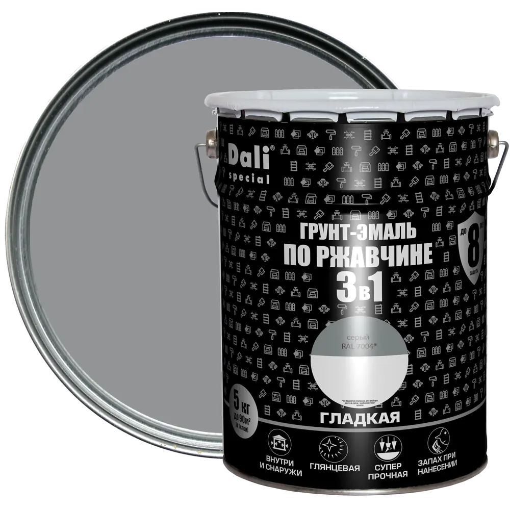 Грунт-эмаль 3 в 1 DALI - защита металла от коррозии 84584238 STLM-0052322