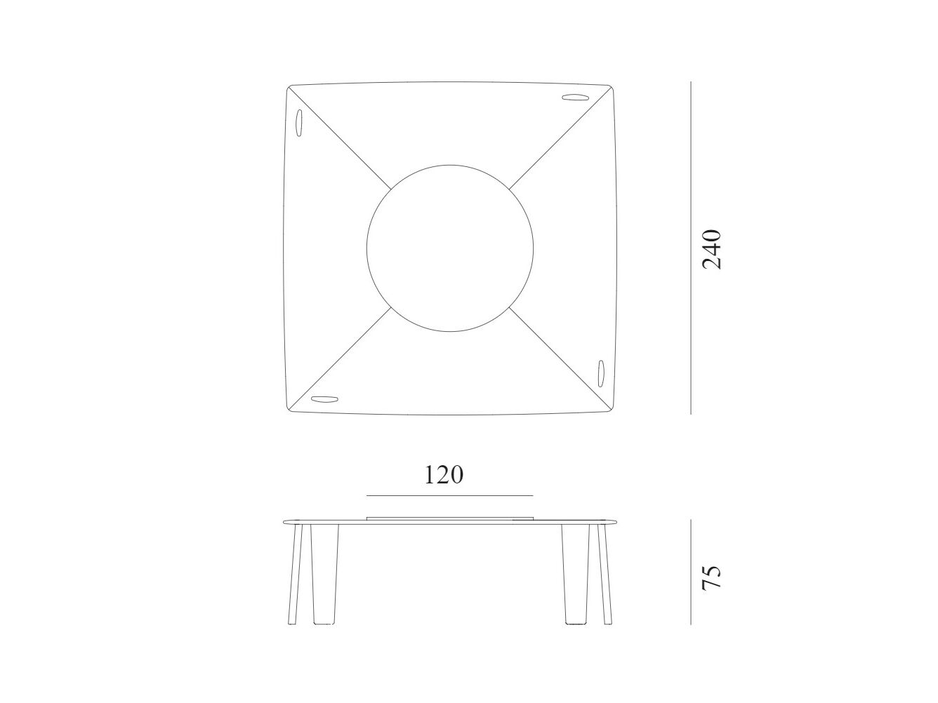 Мраморный квадратный садовый стол Exteta 10th ARCH-00093799 - Вид №2