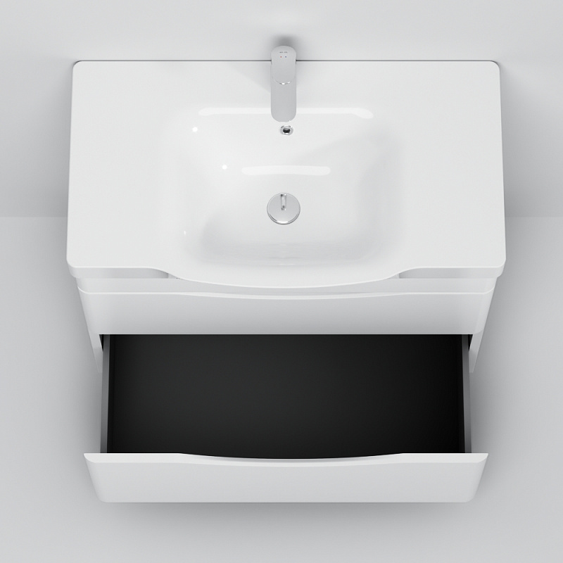 M80FSX0802WG База под раковину напольная 80 см 2 ящика белый глянцевая шт AM.PM Like - Вид №3