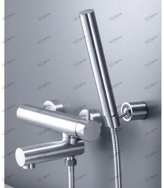 JUSTIME Смеситель для ванны из нержавеющей стали на 2 отверстия с ручным душем Still one 6770-94-81s1