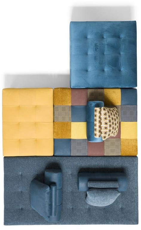 Egoitaliano Модульный диван из кожи и ткани L'ego sun-id-1346094 - Вид №5