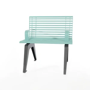 Скамейка Punto design Aria 80х72х83 см сталь серый/голубой 84304612 STLM-2004564