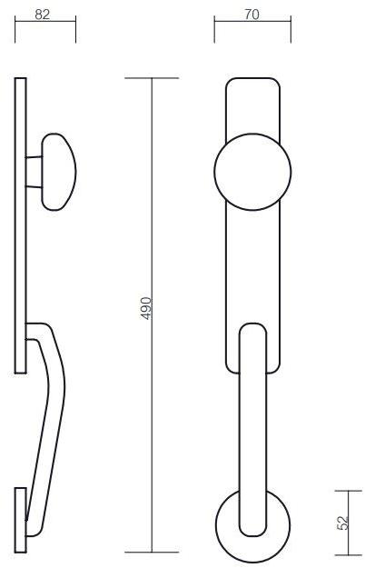 Pasini Латунная ручка на пластине Pasha 4141 - Вид №1