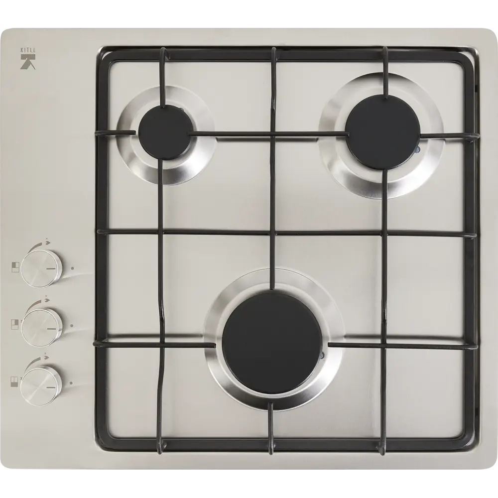 Газовая варочная панель Kitll KGS 4501 INOX 45 см 3 конфорки цвет нержавеющая сталь STLM-2117620 - Вид №1