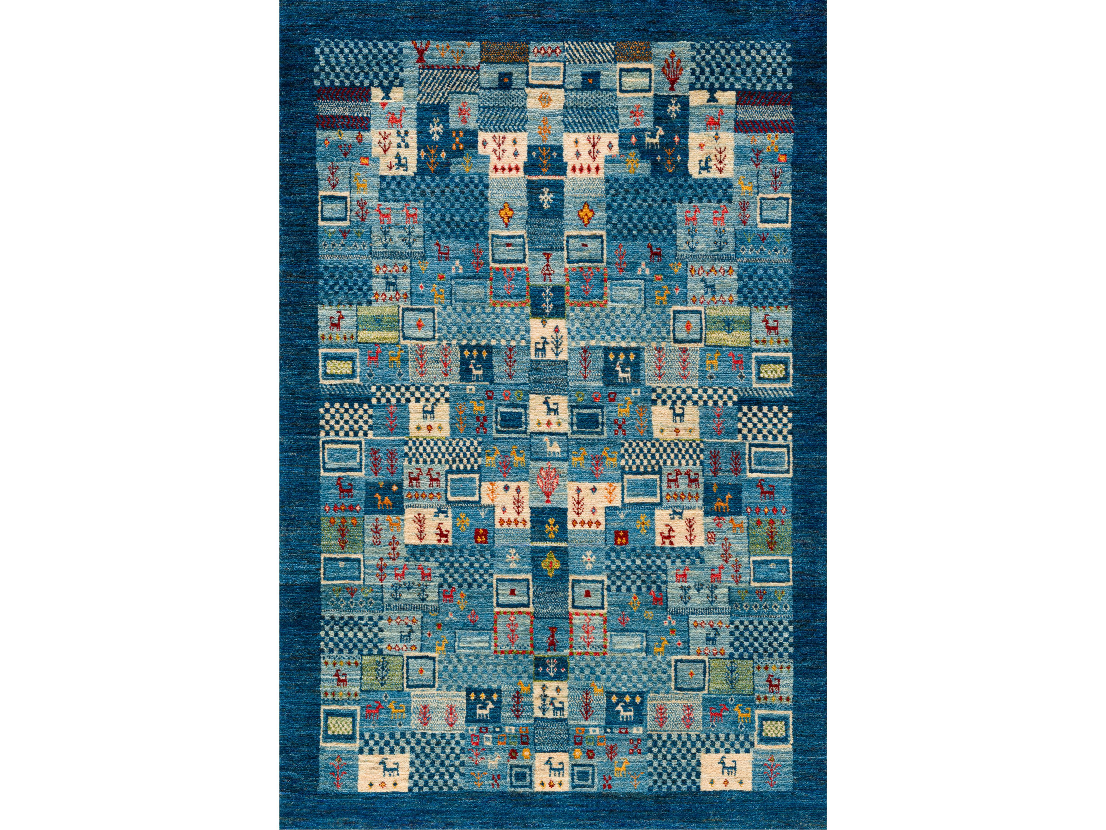 Шерстяной прямоугольный клетчатый ковер Zollanvari Gabbehs Geometric ARCH-00001066