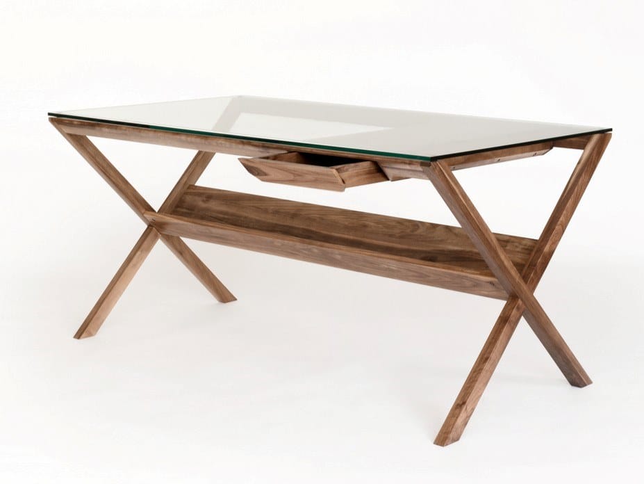 Прямоугольный стол из орехового дерева с ящиками Case COVET ARCH-00088267 - Вид №1