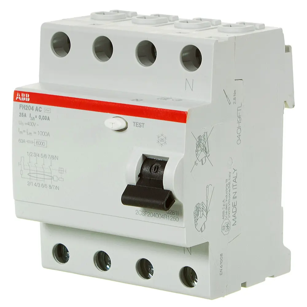 ҚАҚ ABB FH204 3P N 25 А 30 мА 10 кА АС 2CSF204004R1250 10065633 STLM-2164465 