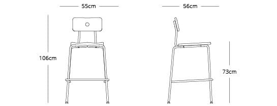 Стальной и деревянный штабелируемый барный стул Liqui Contracts Milne ARCH-00118847 - Вид №6